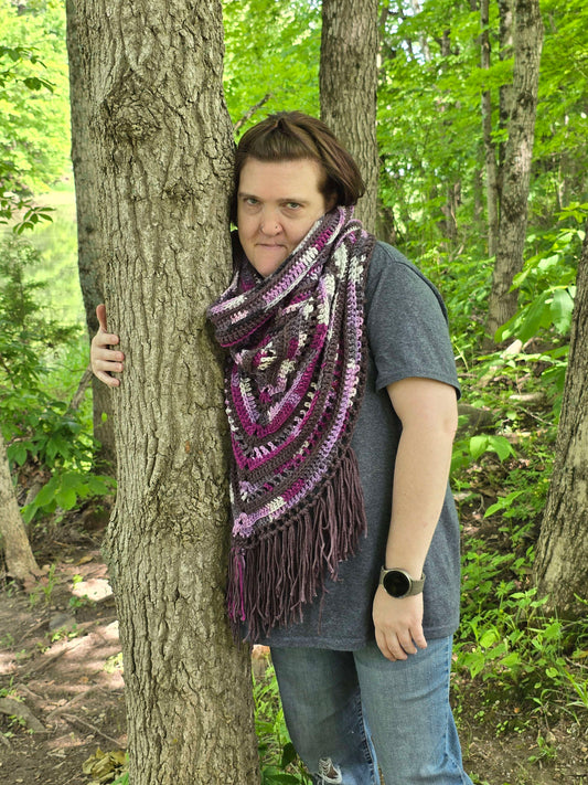 Charging my Crystal Wild Oleander Hooded Scarf