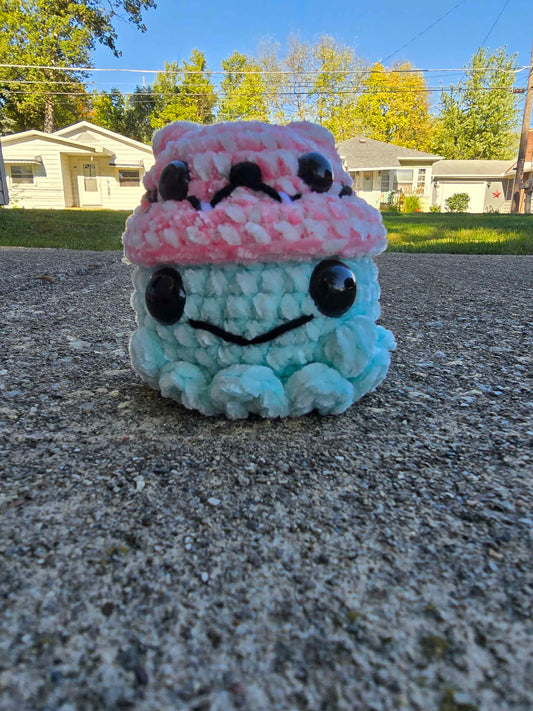 Ghost with a Cat Hat – Spooky Cute Halloween Plush 👻🐱🎃Pink/White