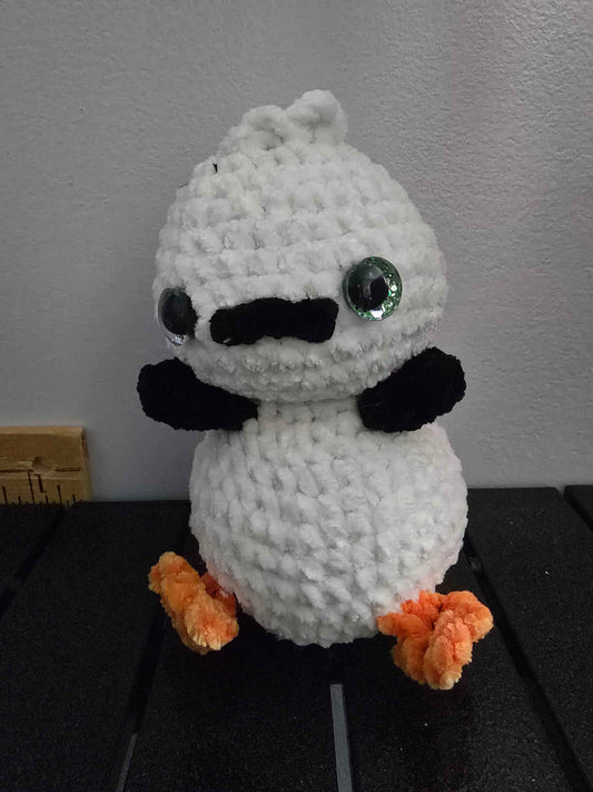 Black & White DuckWheat the Peking Duck – Handmade Crochet Plush